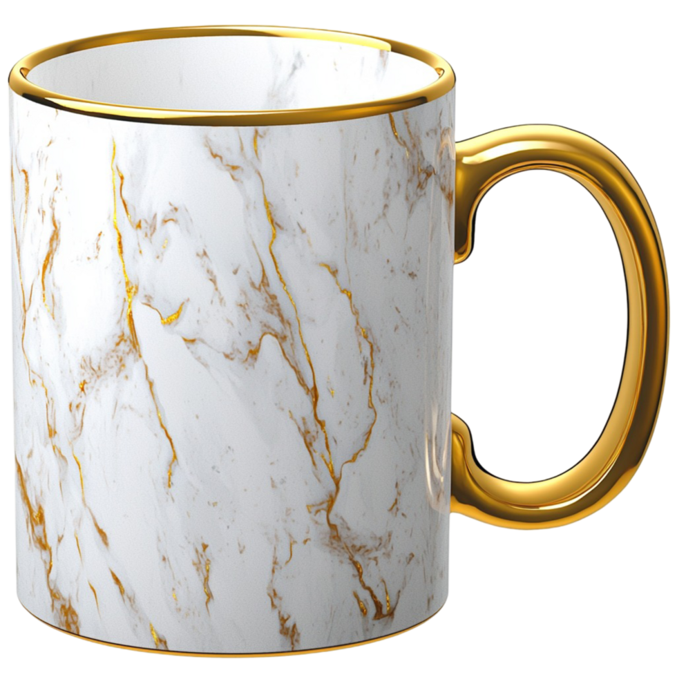 White Marble Mug Smooth Texture, A Stylish and Elegant Beverage Service Piece That Adds Sophistication and Charm to Your Coffee or Tea Experience, Elevating Your Routine Its Timeless Beauty, png