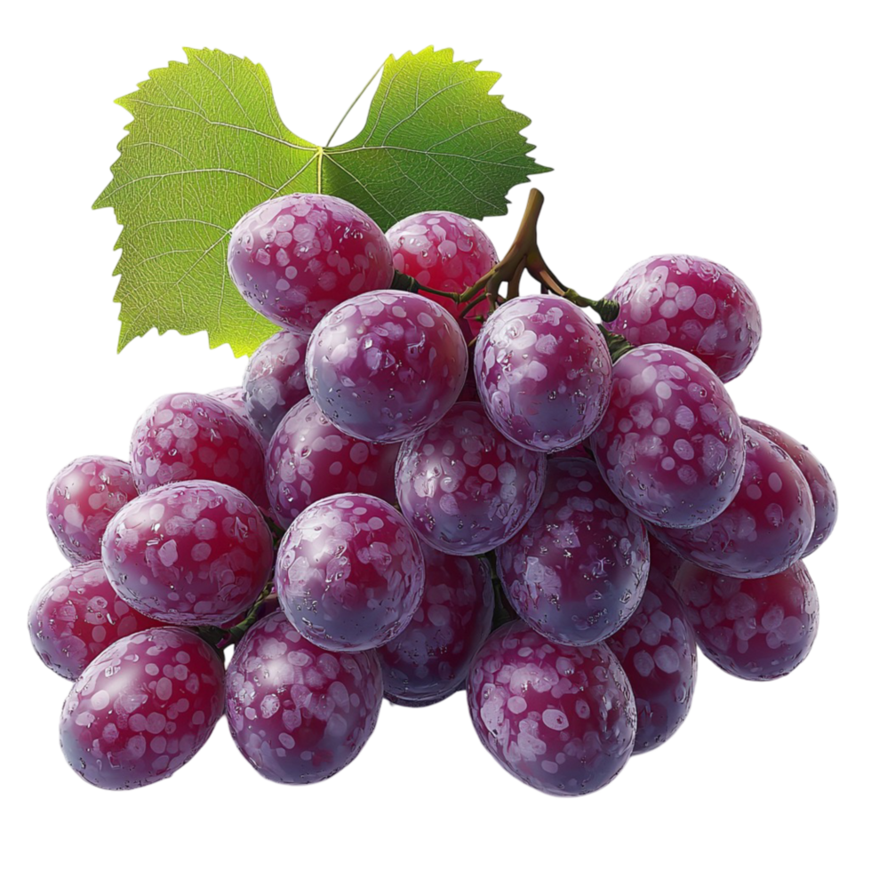 Purple Grapes Cluster Green Leaves Nature Harvest Abundance Symbol Elegance png