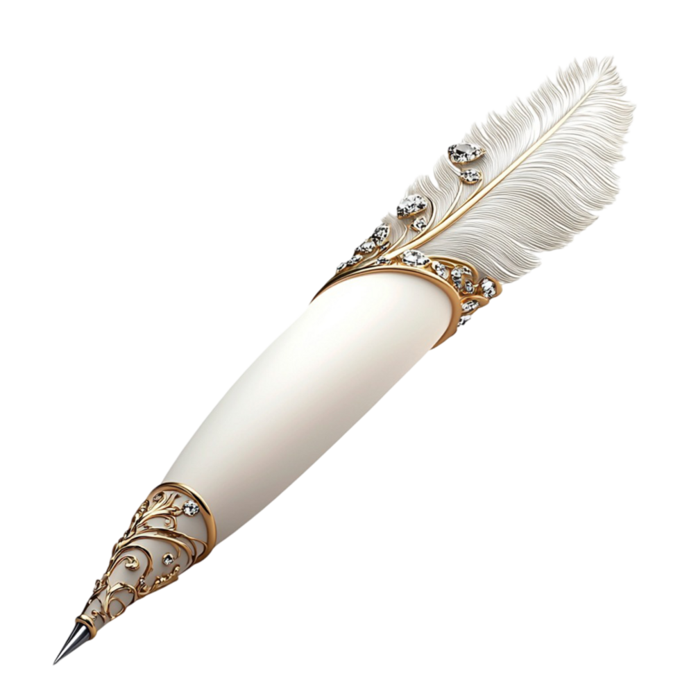 White Quill Representing Nature and Elegance as a Festive Symbol and Decorative Accessory Adding Classic Charm and Design toistic and Cultural Displays png