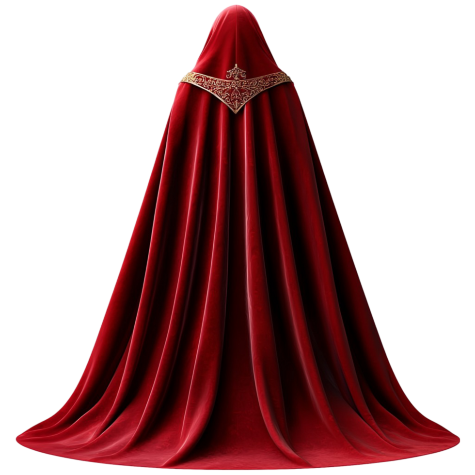 Red Cape in Regal Attire Embodying Royalty, Luxury Appeal, Dramatic Presence, Timeless Elegance, and Statement Style Majestic Charm png