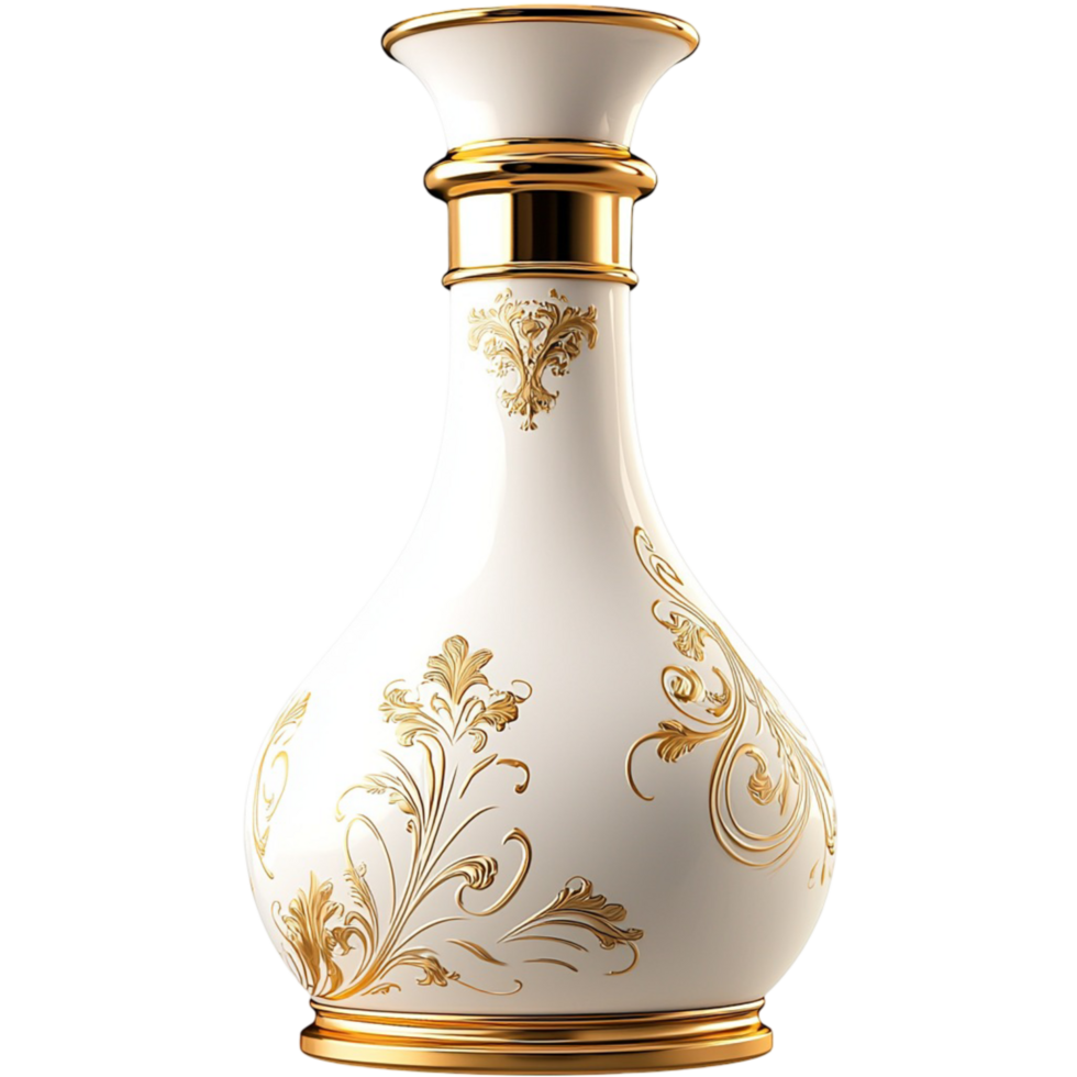 White Vase Ornate Design as an Elegant Decorative Item Inspired by Nature Featuring Luxury Charm and Classic Appeal for Stylish and Timeless Home Accents png