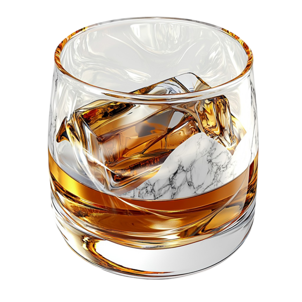 Crystal Glass Amber Liquid, Elegant Tableware for Serving Beverages, Adding Luxury and Charm to Any Dining Experience, Perfect for Creating an Upscale, Sophisticated Atmosphere at Your Table, png