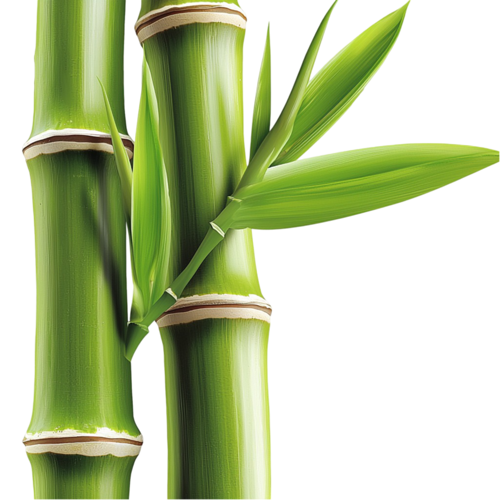 Green Bamboo Stalks Representing Natures Minimalist Beauty, Strength, Elegance, and Decorative Charm in a Symbolic Design That Evokes Tranquility, Balance, and Simple Organic Sophistication png
