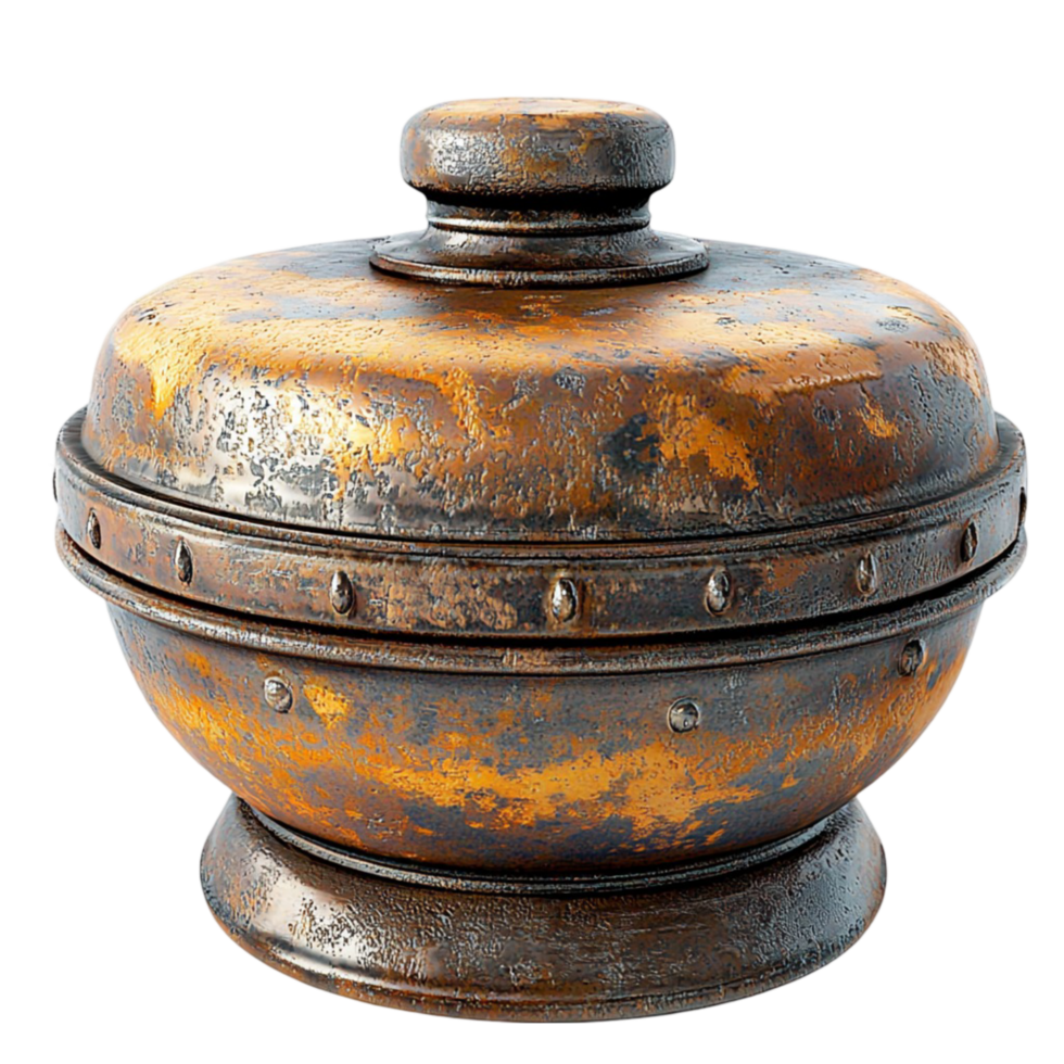 Bronze Pot Ornate Design Crafted as Elegant Cookware, Delivering Sophistication, Timeless Charm, and Rustic Luxury Style for Culinary Enthusiasts png