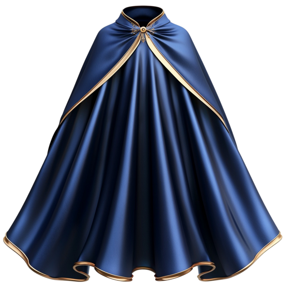 Navy Cape Regal Attire Exuding Royal Presence, Luxurious Fabric, Dramatic Silhouette, Elegant Style, and Distinguished Charm png