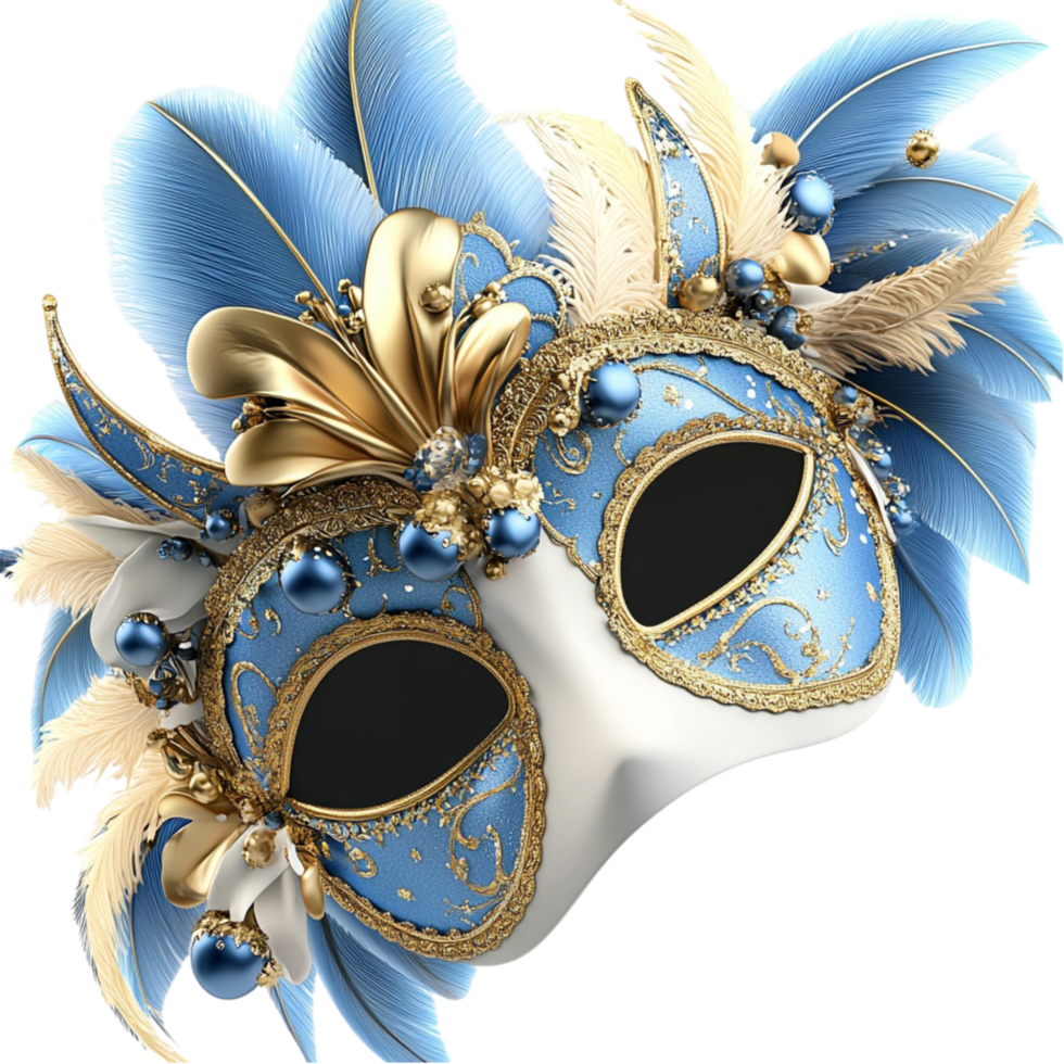 Blue Mask Ornate Design Offering Festive Accessory, Cultural Expression, Decorative Elegance, Symbolic Meaning, and Captivating Charm png
