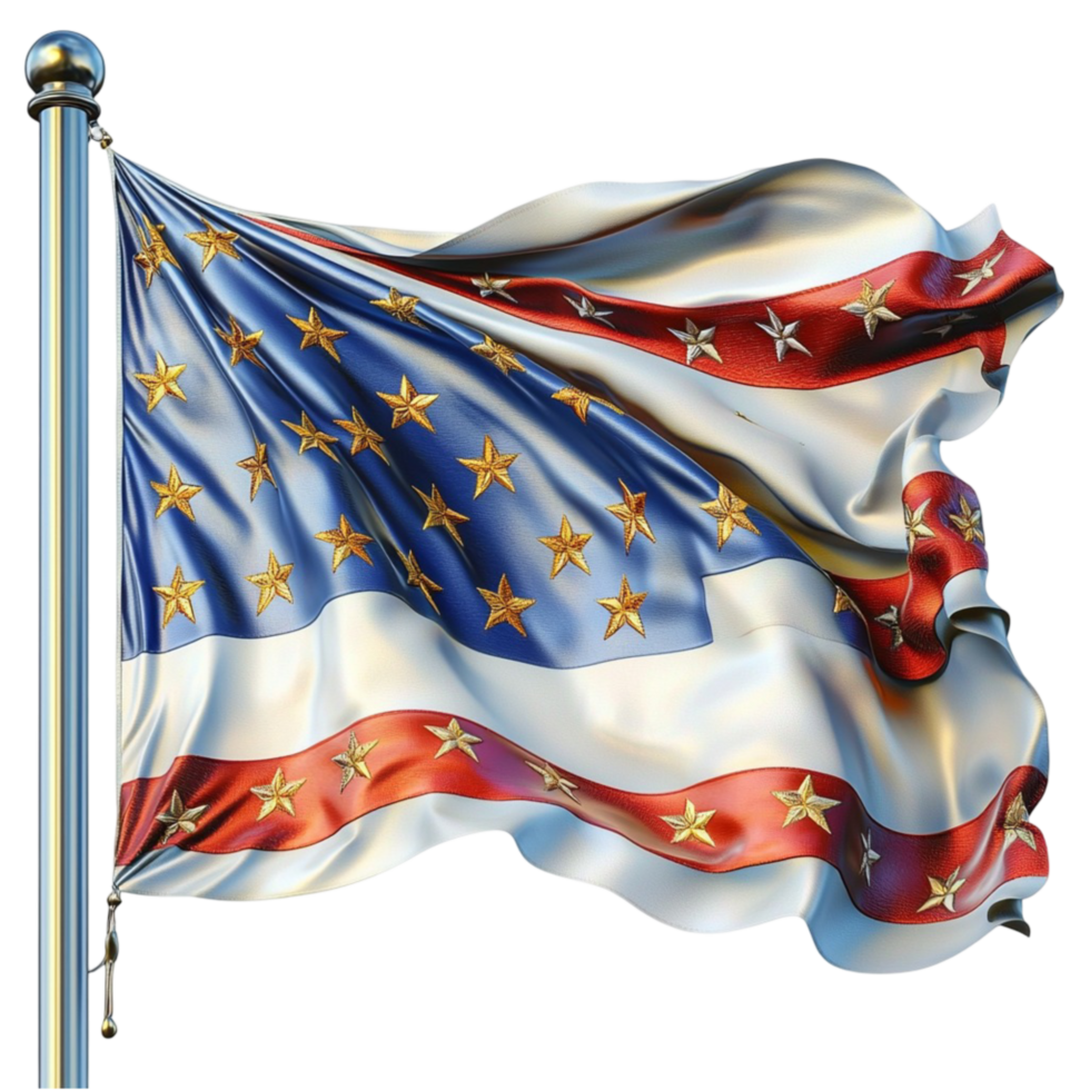 American Flag Waving Proudly as a National Symbol Representing Pride Heritage and Tradition Elegance and Charm Embodying the Spirit and Identity of a Nation png