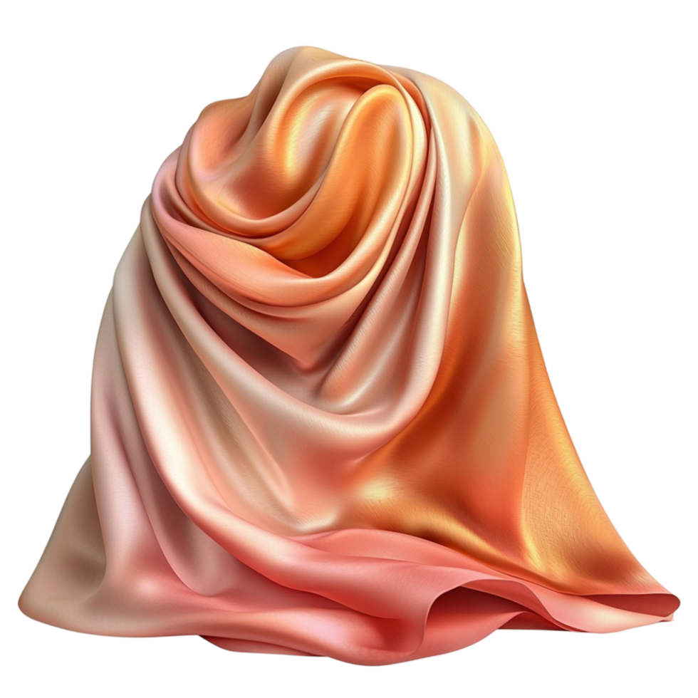 Glossy rosegold draped fabric arranged like sculpture representingistic textile flow suitable for high fashion displays or abstract decorative installations png