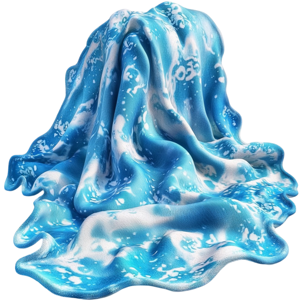 Flowing Blue Silk Scarf Elegant Fashion Accessory Vibrant Color Statement Piece Luxurious Texture Timeless Style Versatile Wardrobe Essential Beauty png