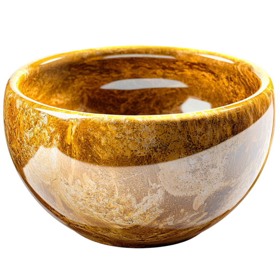 Amber Ceramic Bowl Swirl Pattern Decorative Tableware Functional Serving Dishistic Design Warm Tones Elegant Accent Piece Craftsmanship png