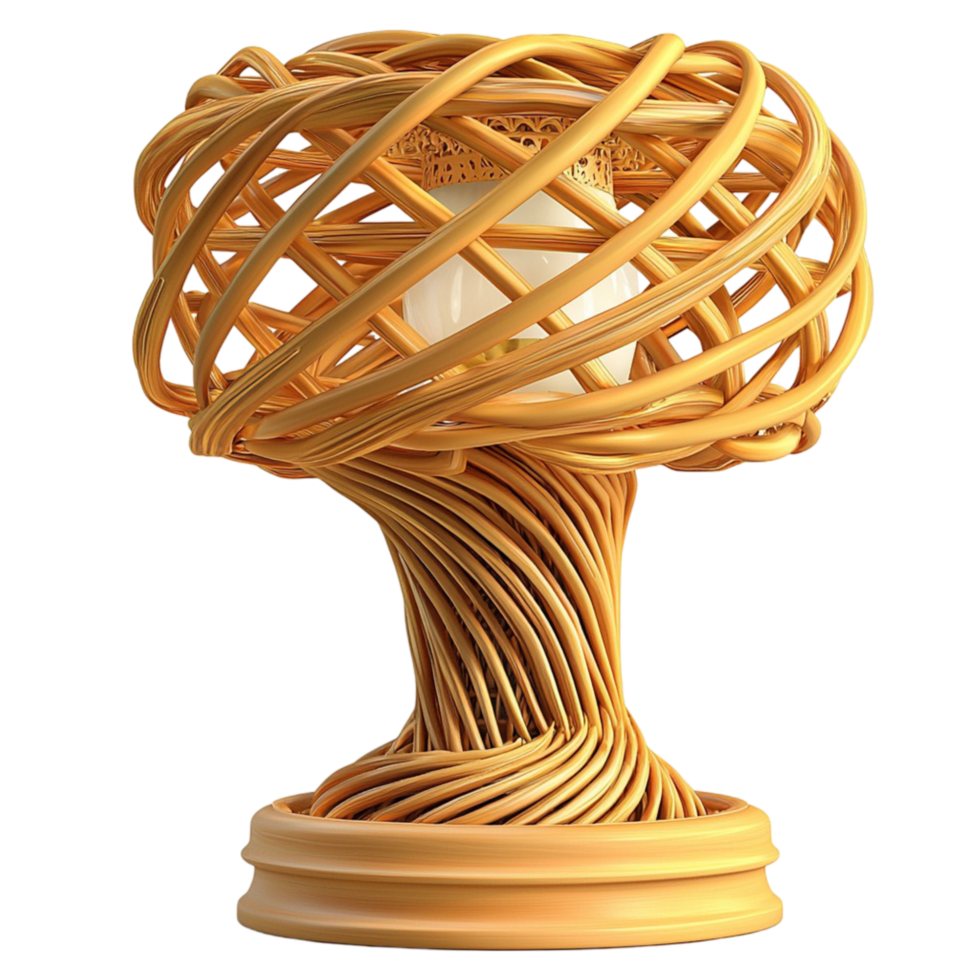 Woven Wicker Sculpture Twisted Designistic Decorative Piece Handcrafted Charm Natural Material Unique Statement Accent Timeless Beauty Craftsmanship png