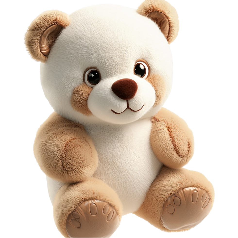 White Teddy Bear Plush Toy Cute Gift Cuddly Companion Adorable Design Soft Texture Sentimental Keepsake Love Symbol Timeless Charm Beauty png