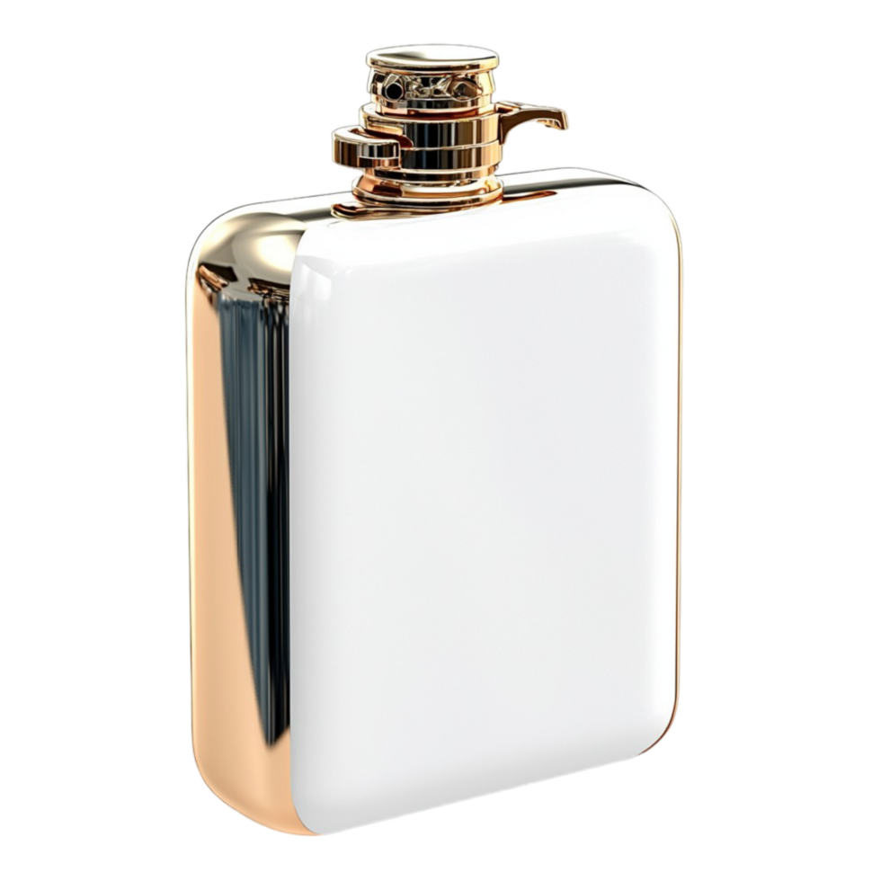 White Flask Gold Accents Elegant Drinkware Functional Beverage Container Luxurious Design Timeless Charm Statement Piece Beauty Craftsmanship png