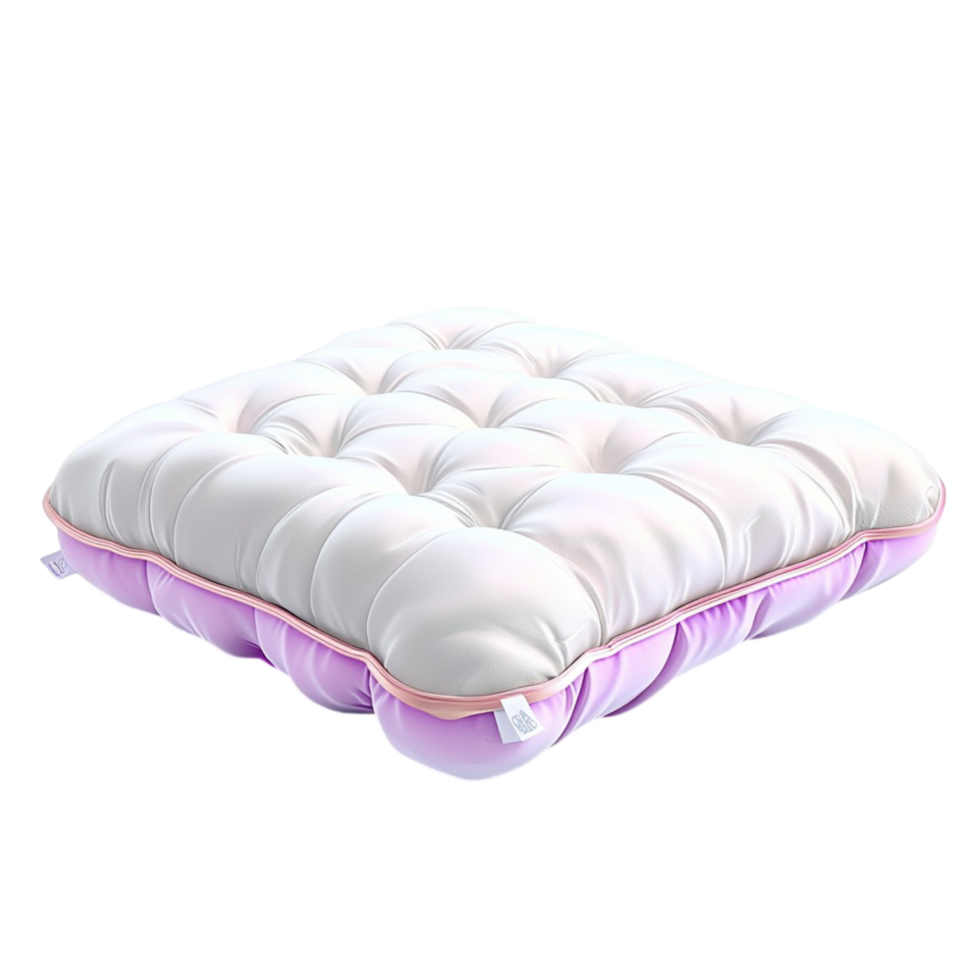 White Pillow Pink Base Soft Comfortable Cushion Cozy Bedding Decorative Throw Relaxing Home Accent Plush Texture Essential Piece png