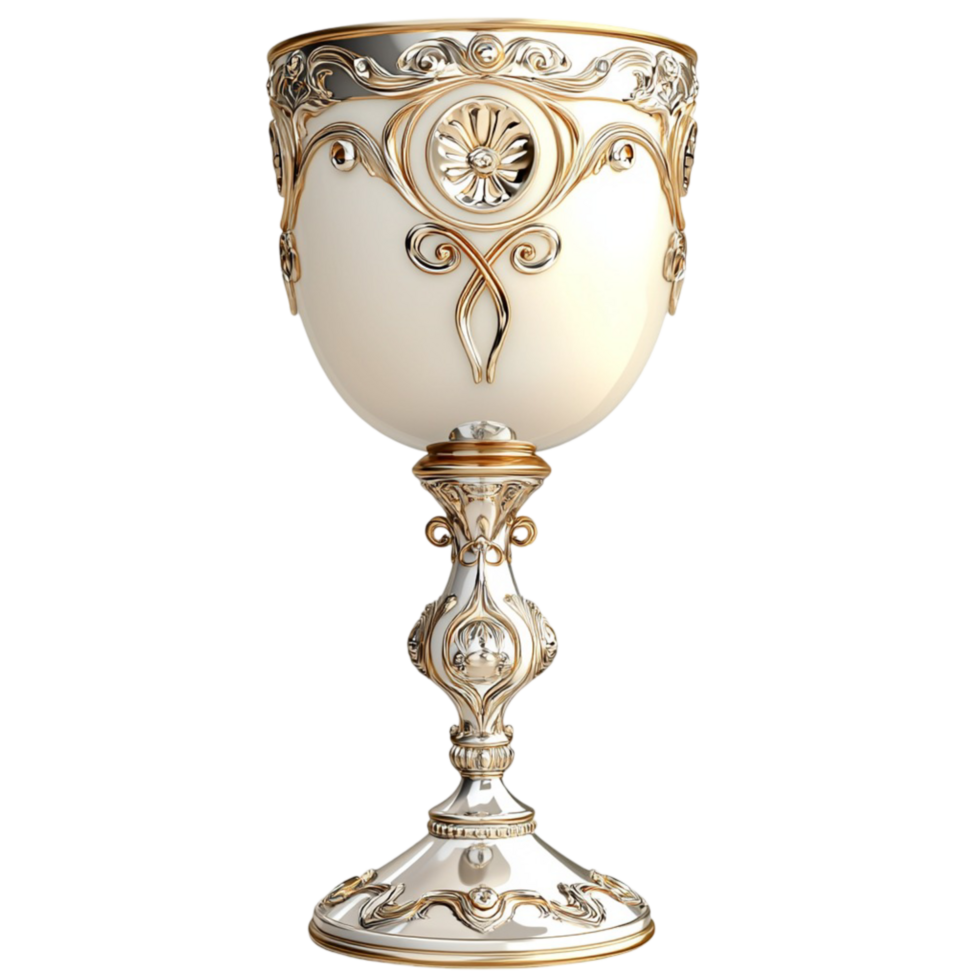 White Porcelain Goblet Gold Trim Elegant Drinkware Sophisticated Table Setting Delicate Design Timeless Beauty Functional Beverage Container Essential Piece Craftsmanship png