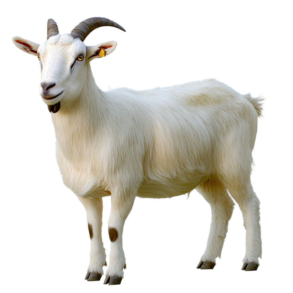 White Goat Figurine Elegant Decorative Piece Farm Symbol Statement Accent Timeless Beauty Delicate Craftsmanship Essential Beauty Charm Craftsmanship png