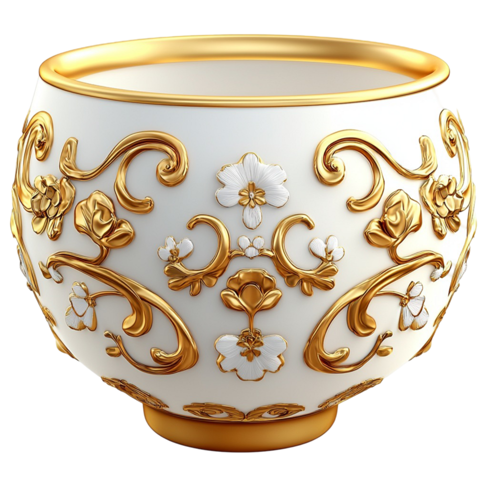 White Porcelain Vase Gold Trim Elegant Decorative Pieceistic Design Statement Accent Timeless Beauty Delicate Craftsmanship Luxurious Charm Essential Beauty png