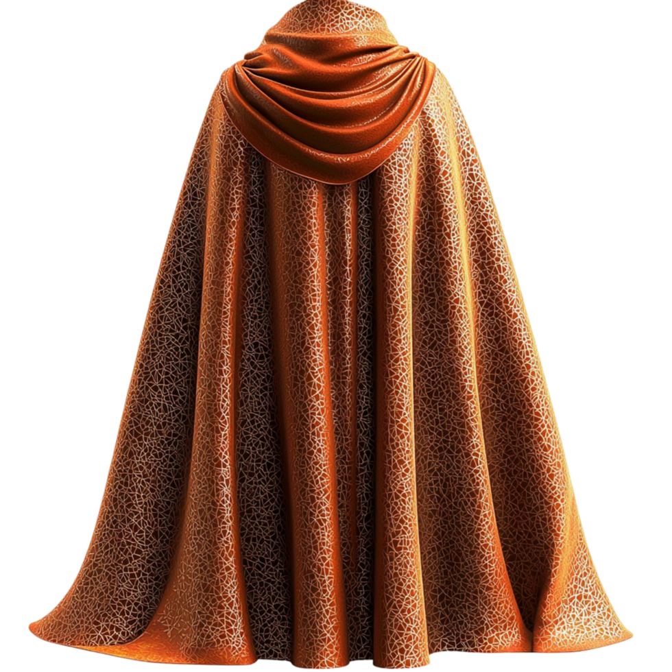 Brown Velvet Cloak Draped Fabric and Mysterious Allure Designed as an Elegant Masquerade Accessory Offering Regal Charm for Theatrical Appearances or Enchanting Costume Moments png