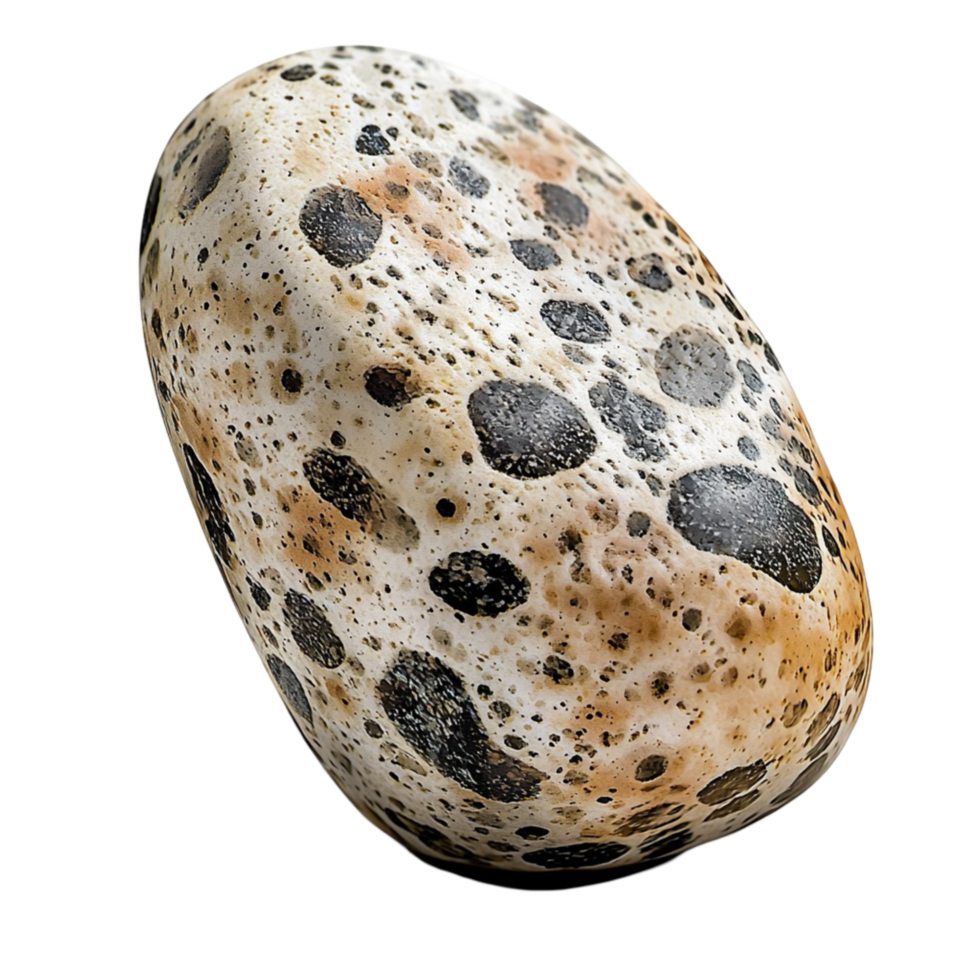 Speckled Egg in Brown and White Pattern Displaying Natural Texture and a Delicate Shell that Serves as a Unique Decorative Piece Celebrating Organic Beauty and Simplicity png