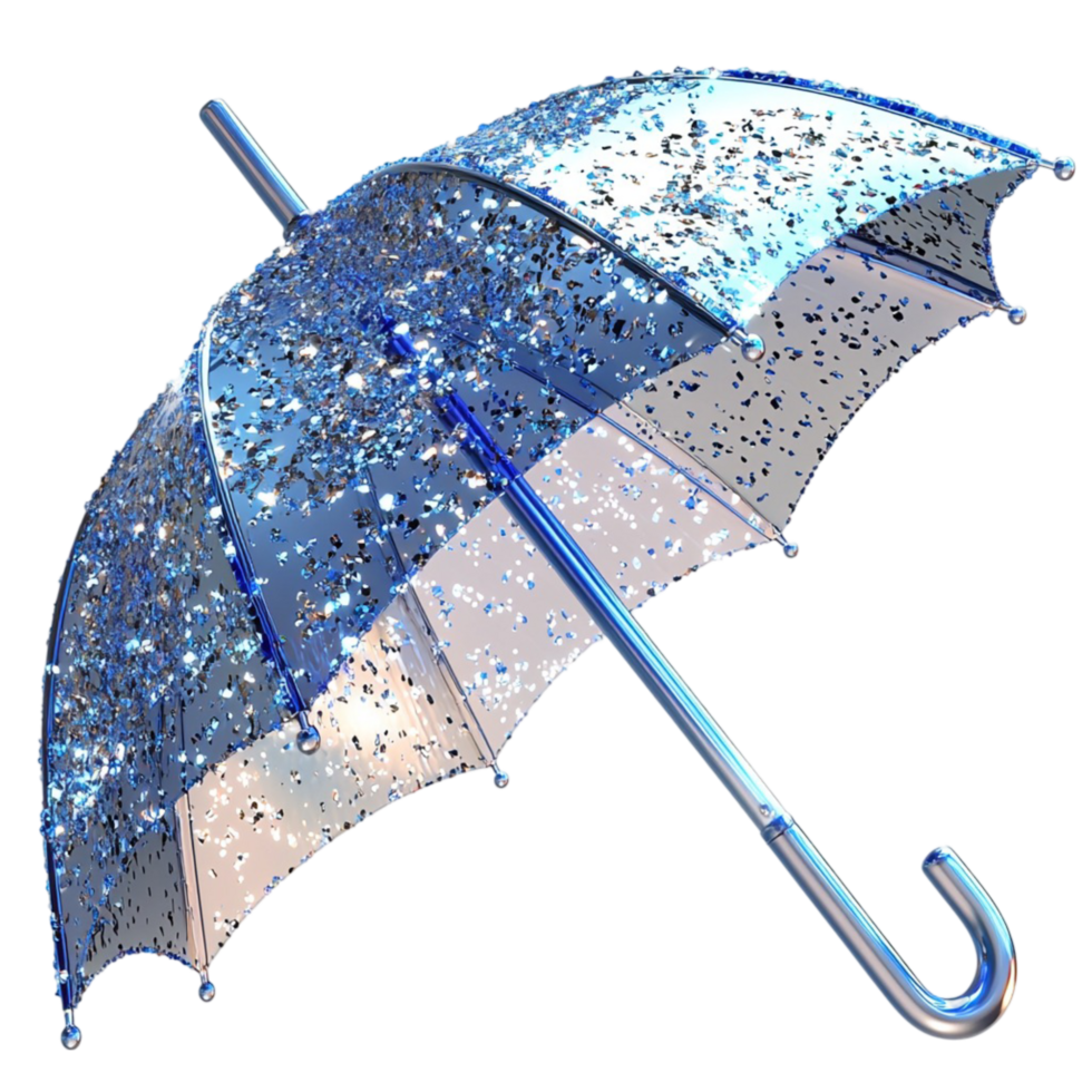 Blue Umbrella Sparkling Design Whimsical Pattern Protective Accessory Elegant Fashion Statement png