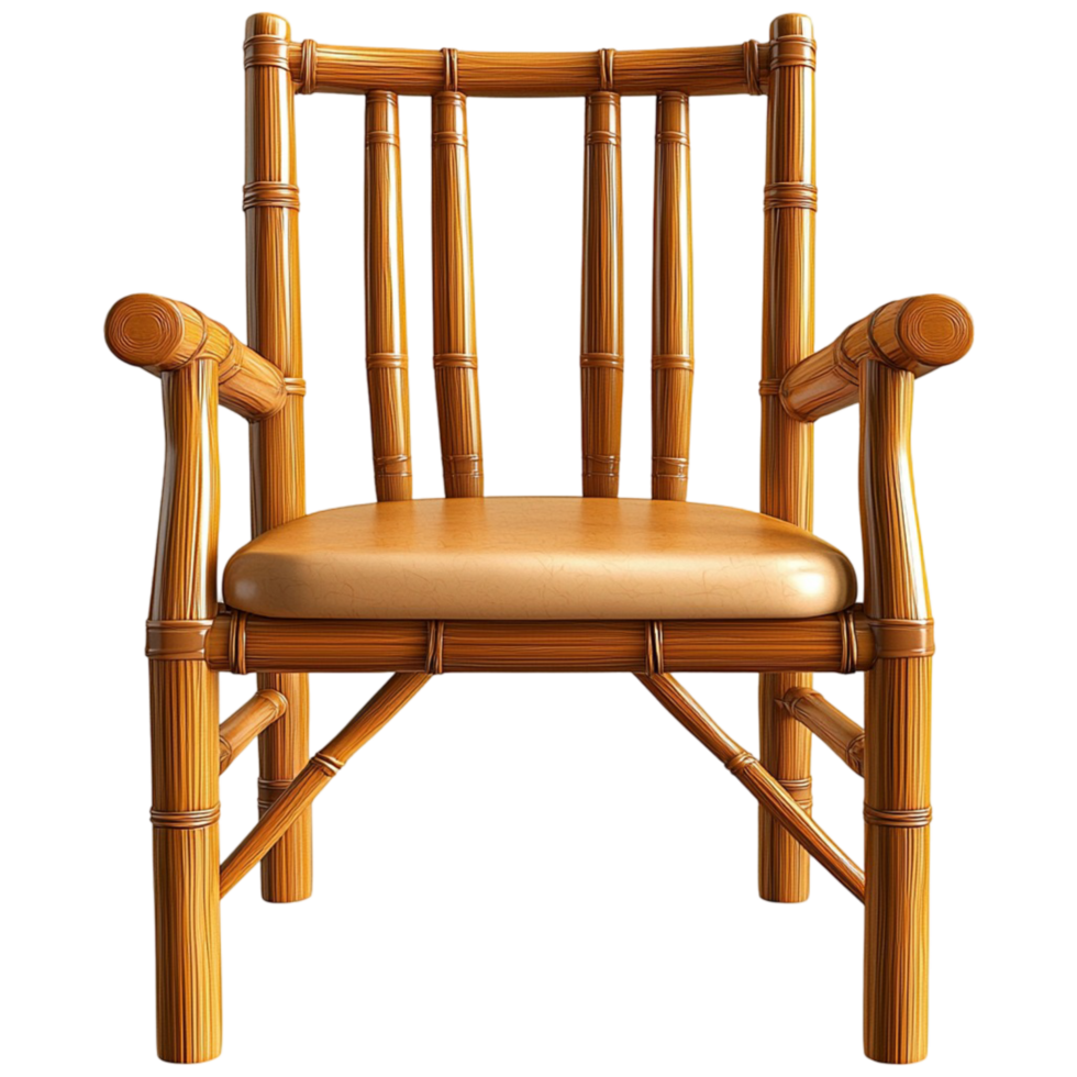 Rustic Wooden Chair Featuring Crossed Legs and Natural Texture, Designed Vintage Farmhouse Charm to Complement Cozy Interiors and Provide Functional Seating Decorative Appeal png