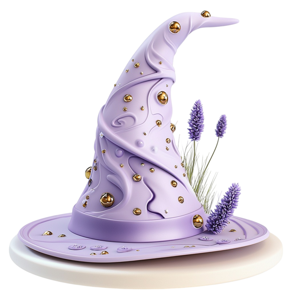 Purple Wizard Hat Star Pattern and Whimsical Design, A Magical Accessory Full of Enchanted Charm and Essential for Fantasy Costumes, Themed Events, or Playful Decorative Displays png