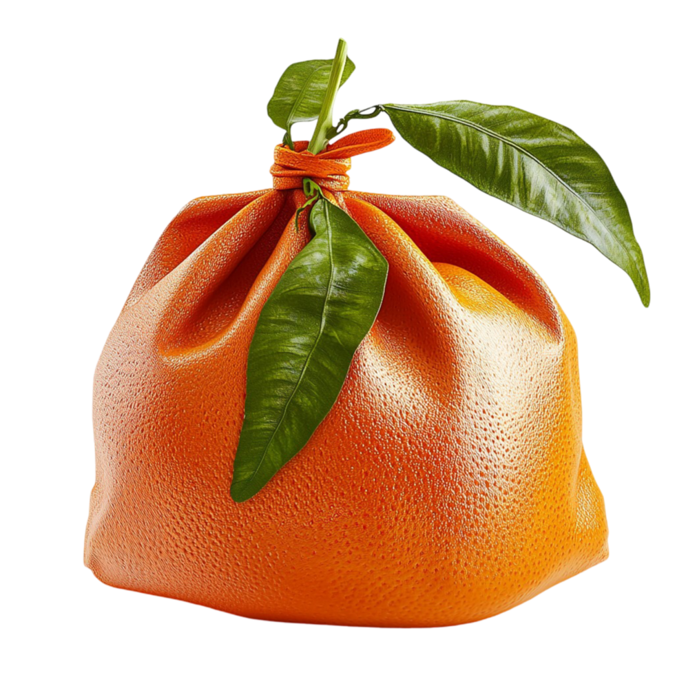 Orange Green Leaves Displaying Juicy Texture and Vibrant Hue, A Fresh Harvest Whimsical Decorative Element That Brings Lively Charm to Kitchen Settings or Seasonal Table Arrangements png