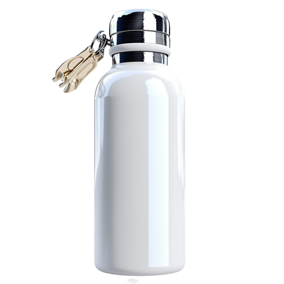 White Water Bottle Showcasing Sleek Design and Practical Features, Offering Reliable Hydration Contemporary Aesthetic for Everyday Use, Perfect for Active Lifestyles and Stylish Hydration Solutions png