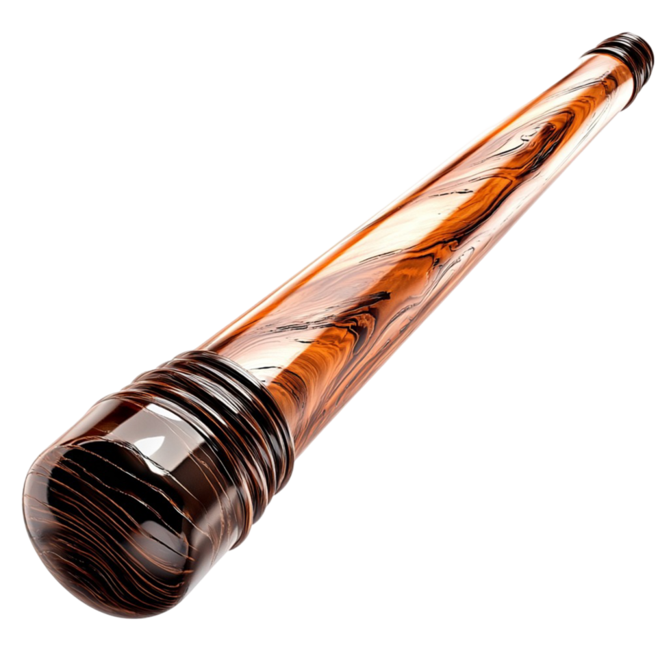 Wooden Staff Striped Pattern Intricate Design Magical Accessory Whimsical Charm Elegant Piece png
