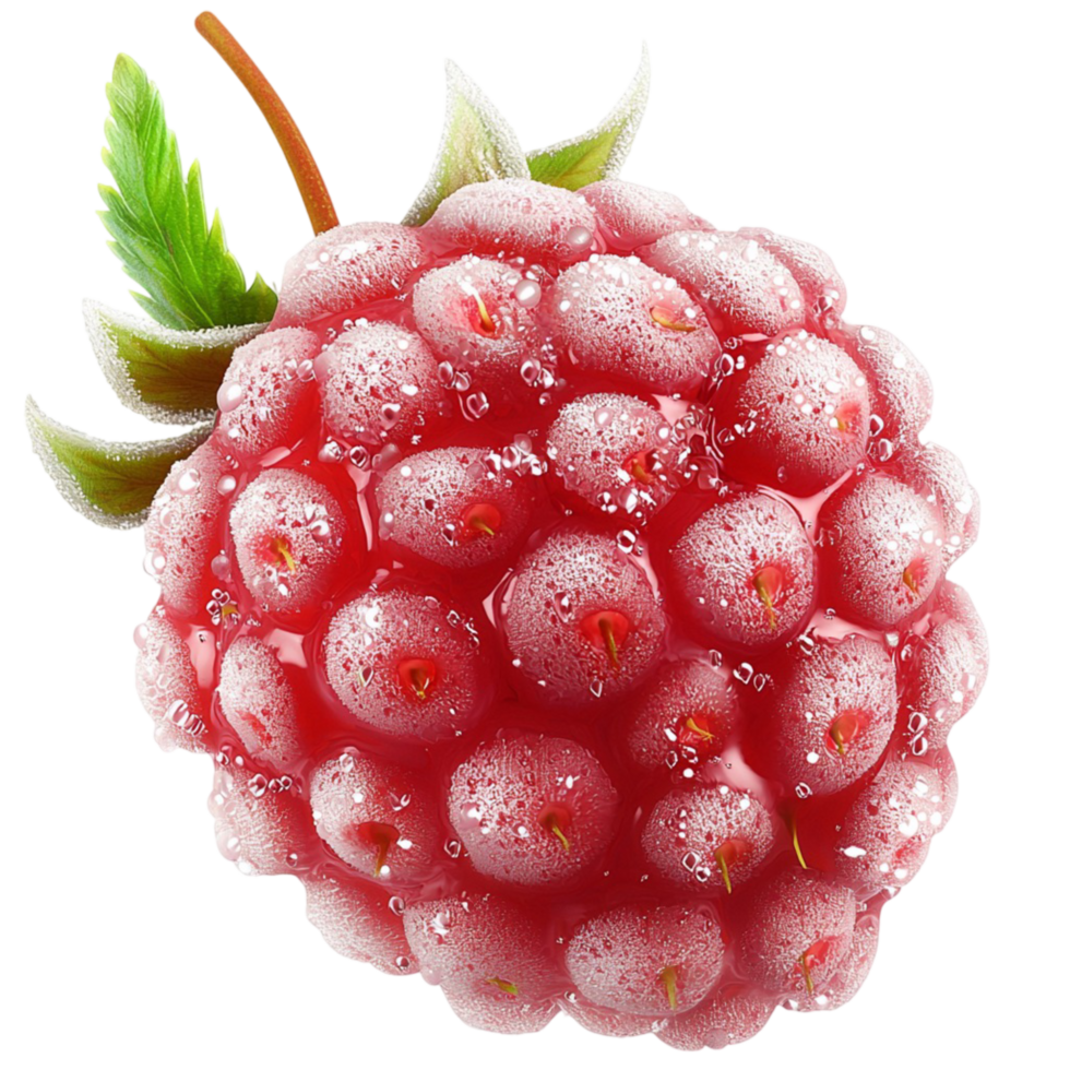 Vibrant Red Raspberry Cluster Highlighting Nature Freshness Juicy Texture Appeal png