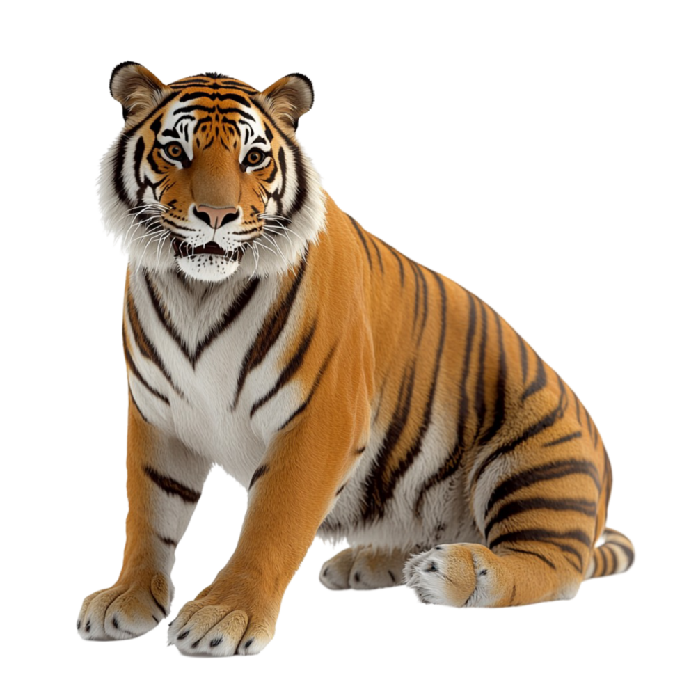 Tiger Orange Stripes Whimsical Design Playful Character Wildlife Charm Essential Piece Decor png