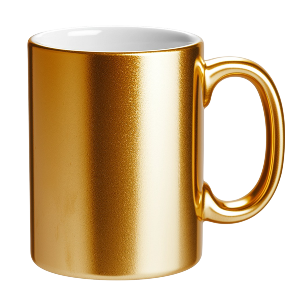 Golden Mug Shiny Texture Sleek Design Elegant Drinkware Vintage Table Setting Charm png