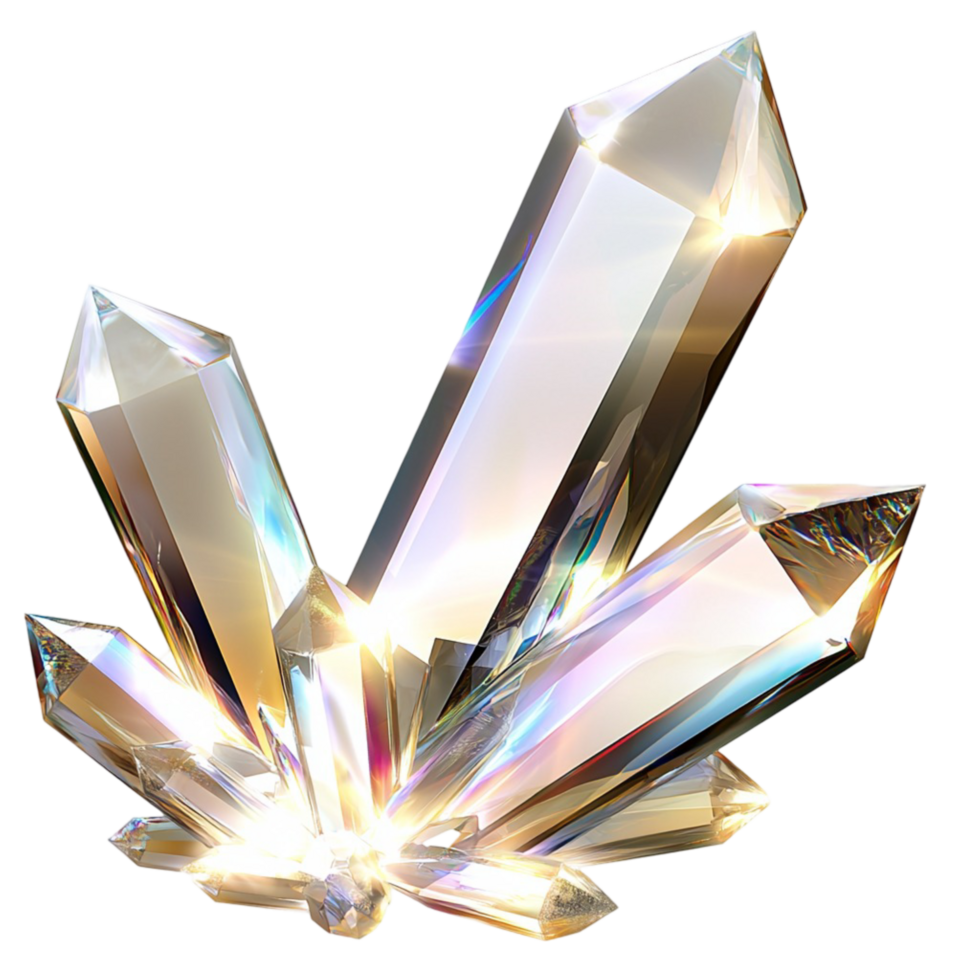 Rainbow Crystal Cluster Sparkling Gems Intricate Formation Natural Beauty Luxurious Decorative Piece png
