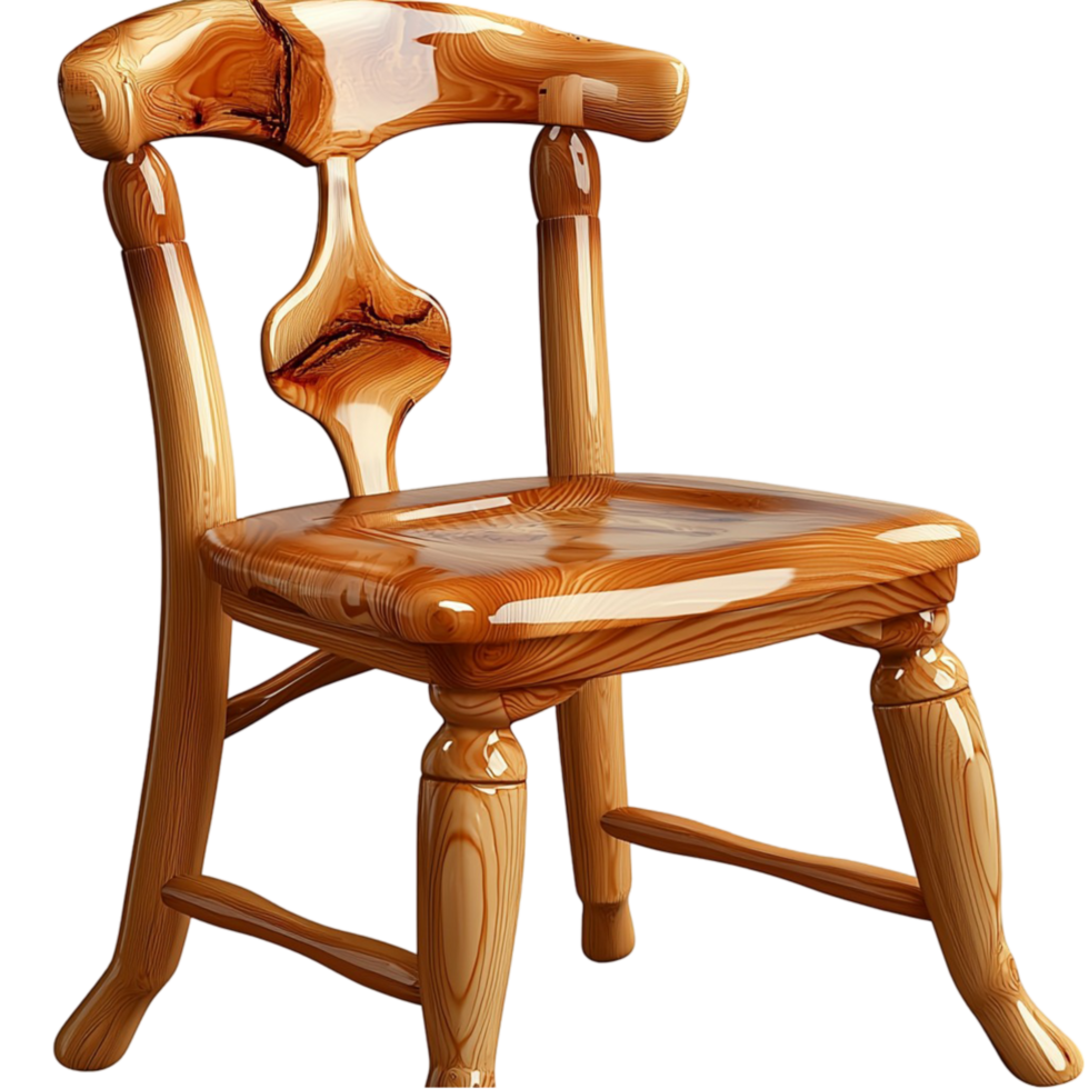 Simple Wooden Chair Showcasing Natural Grain Minimalist Design Functional Craftsmanship png