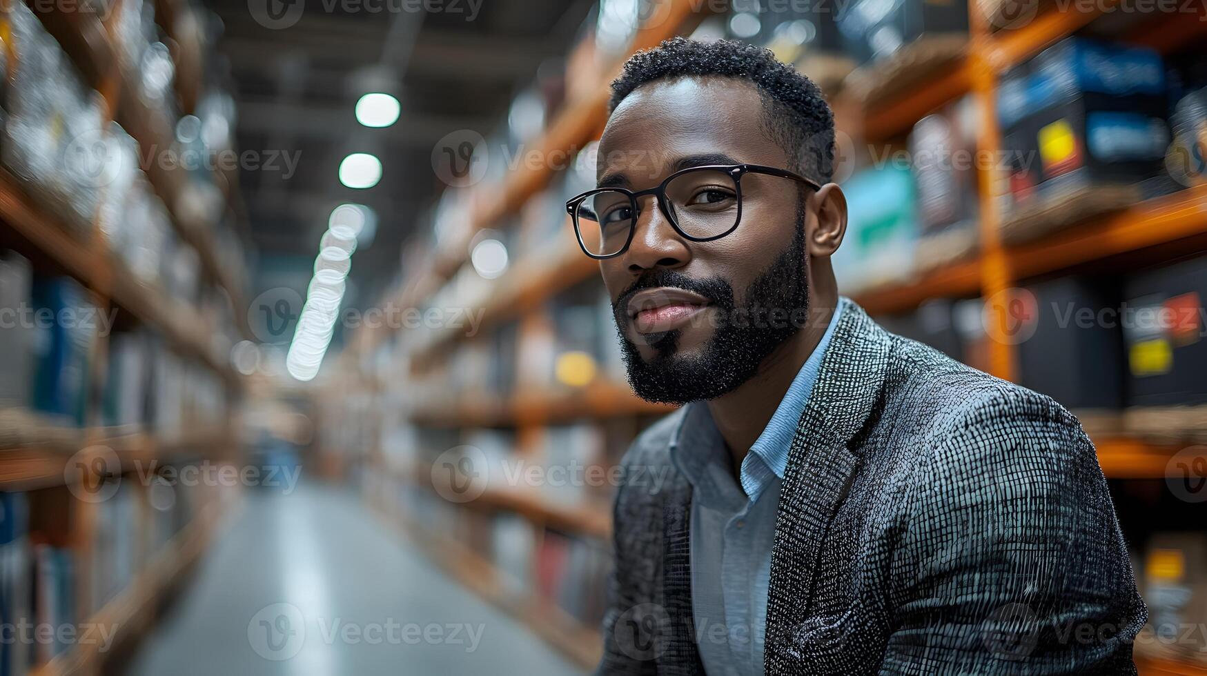 A busy entrepreneur using voice commands to control smart office devices photo