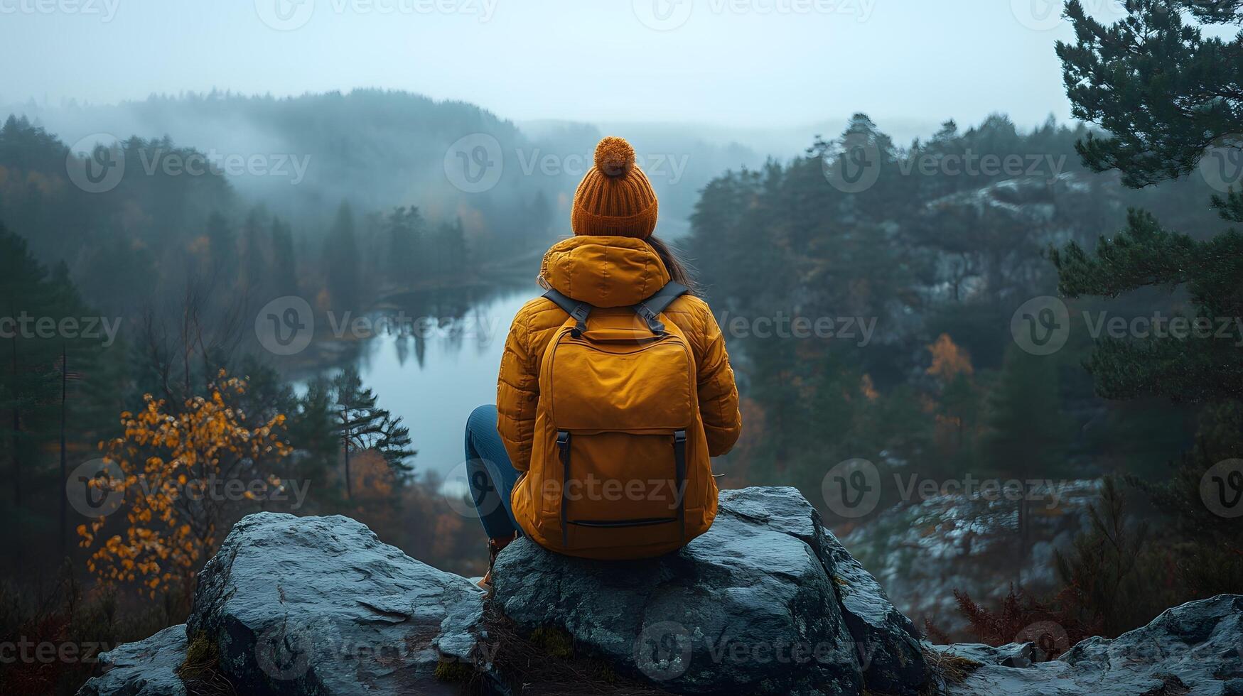 A digital detox concept with a person enjoying nature without devices photo
