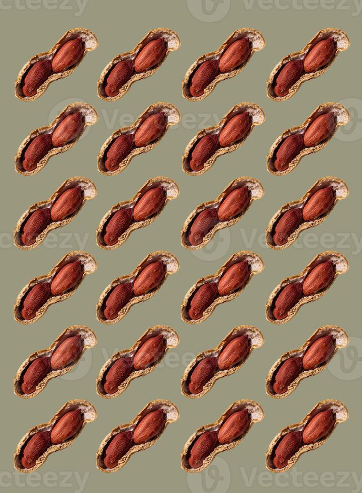 Peanuts with shell isolated on color background photo
