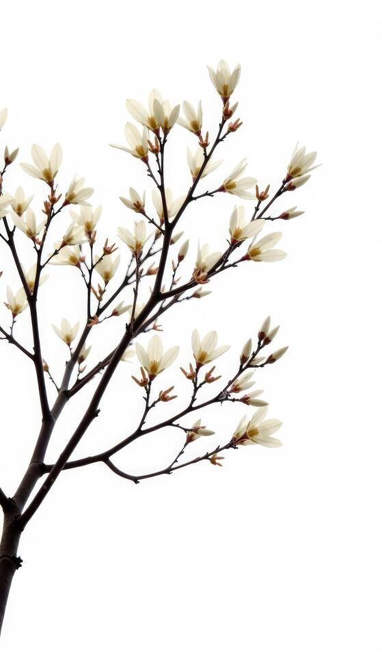 A white tree with flowers on it photo