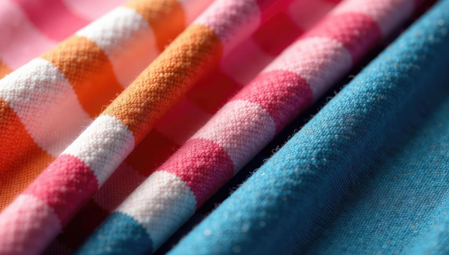 Colorful fabric with a striped pattern photo