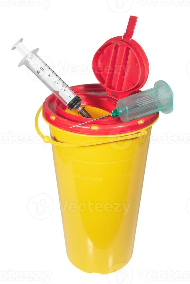 Needle disposal container photo