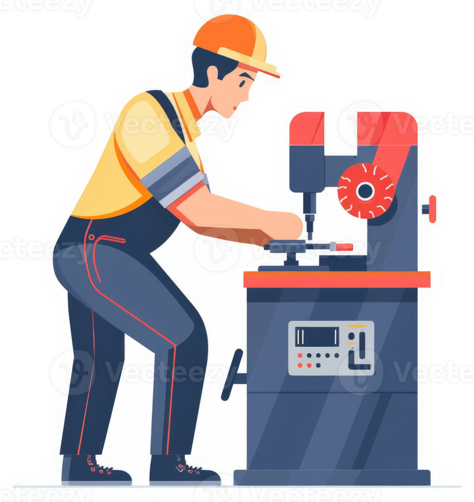 A mechanic working on a precision machine tool. png