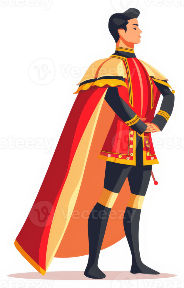 A regal figure in elaborate historical attire. png