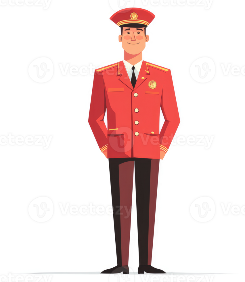 A man in a red formal uniform. png