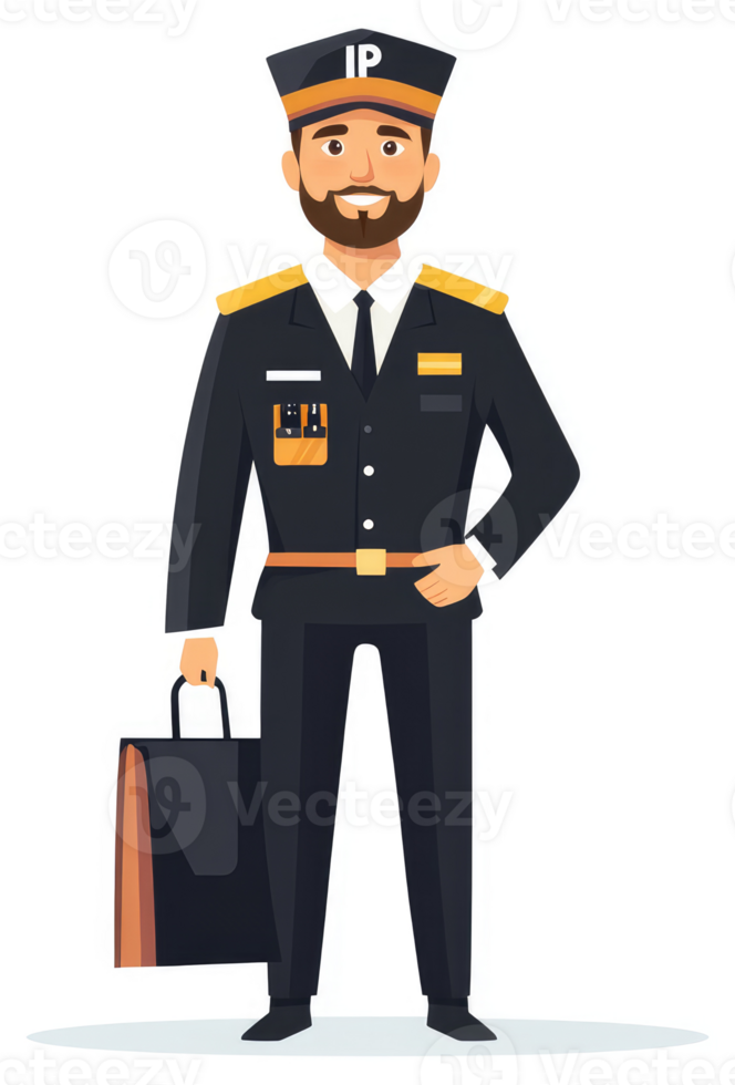 A man in a formal uniform carrying a briefcase. png