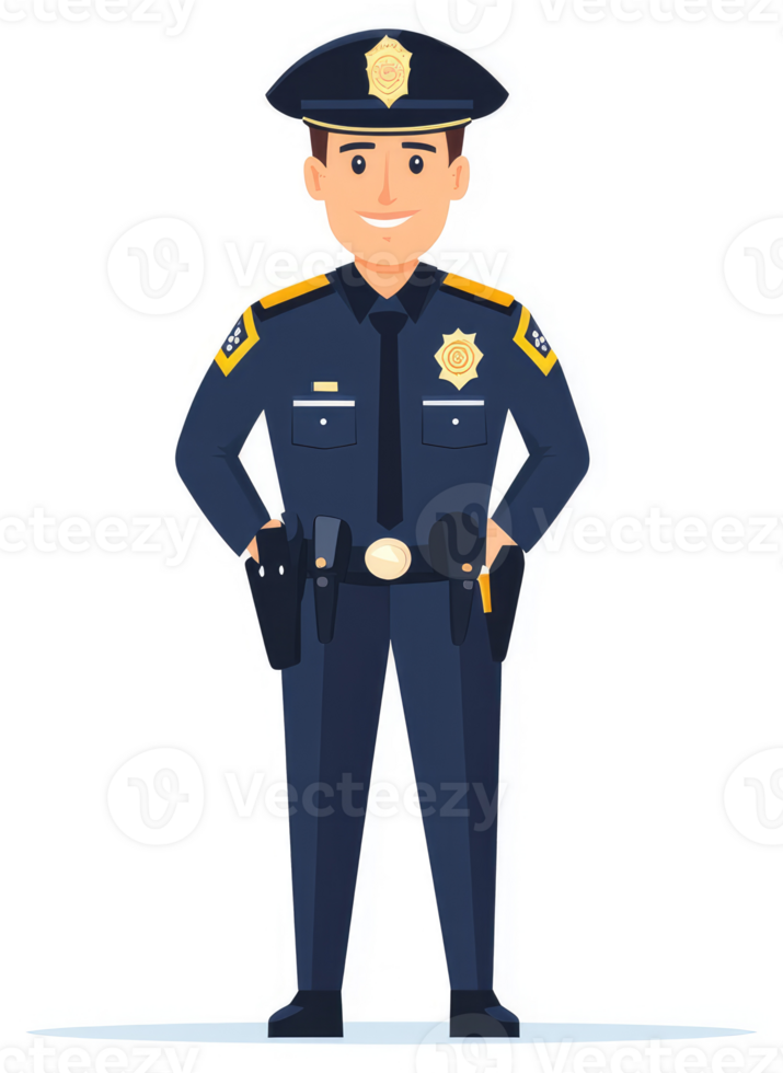 A smiling police officer in a formal uniform. png