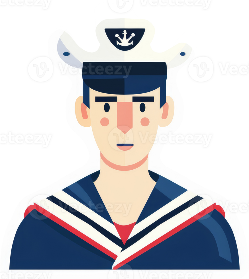 A stylized illustration of a sailor. png
