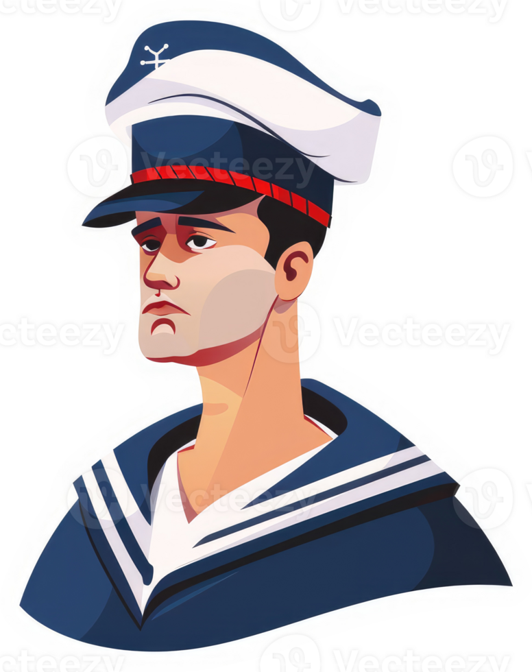 A portrait of a man in a navy uniform. png