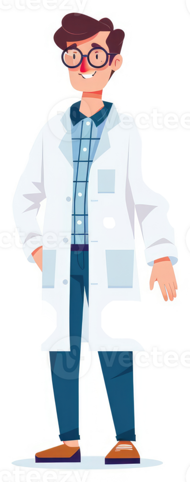 A friendly, smiling doctor in a white lab coat. png