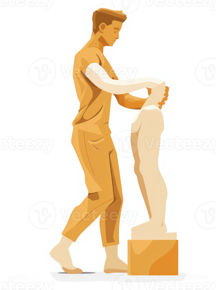 A person assisting another in a physical therapy or rehabilitation exercise. png