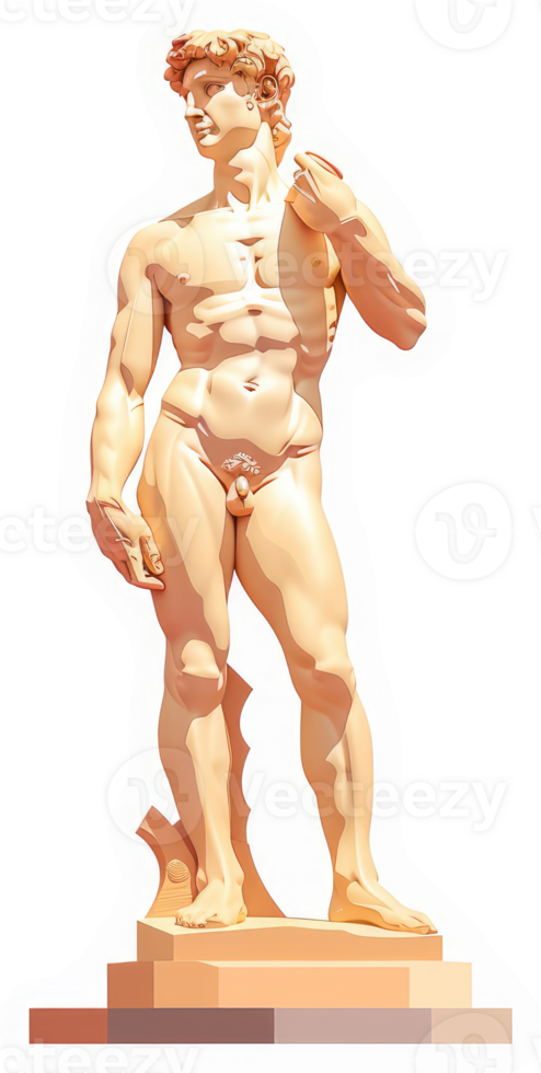 A detailed representation of Michelangelo's David png